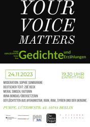 Your Voice Matters - Junge Geflüchtete lesen ihre Gedichte und Erzählungen